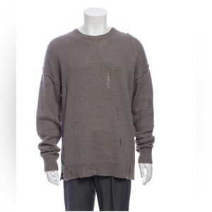 NEW! AllSaints Men’s Distressed Crew Sweater in Gray (Size M)